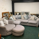 Corner sofa with chair and footstool