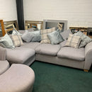 Corner sofa with chair and footstool