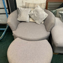 Corner sofa with chair and footstool