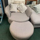 Corner sofa with chair and footstool