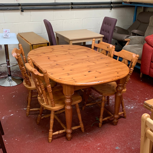 Extending table and chairs