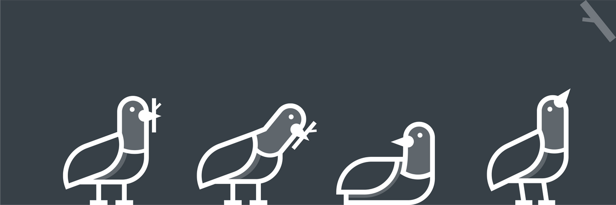 Illustration of 4 pigeons on a dark grey background