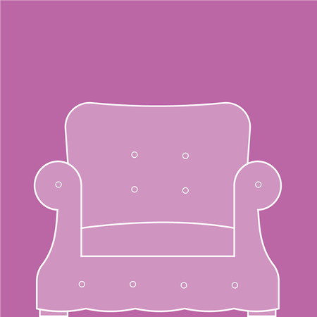 Pink illustration of an old-fashioned armchair