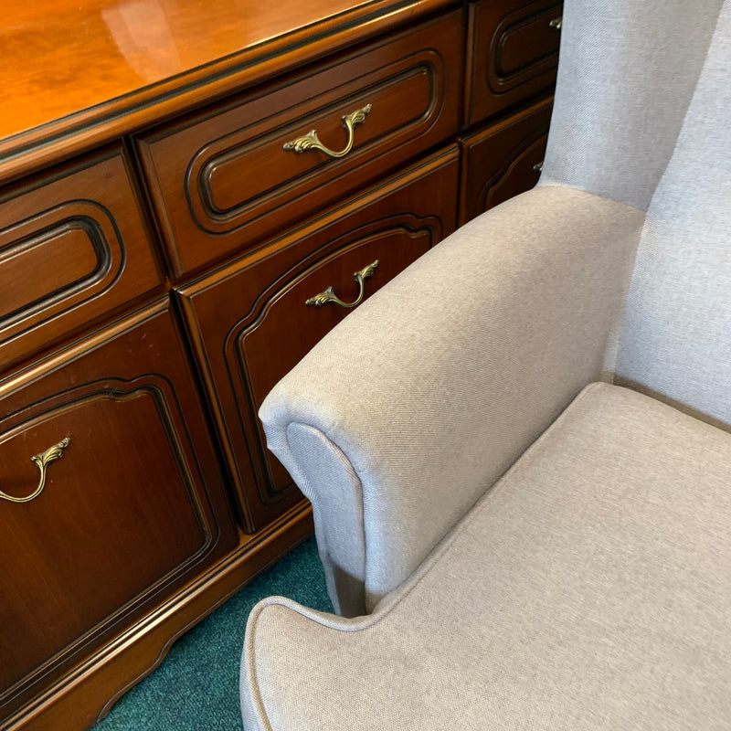 High back armchair