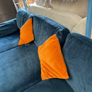 Corner sofa and footstool
