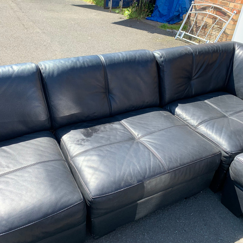 Corner sofa and footstool
