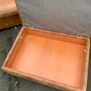 Corner sofa and footstool