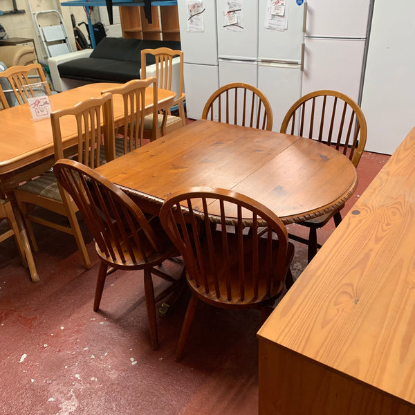 Extending table and chairs