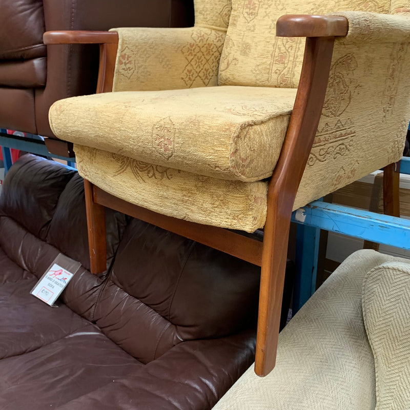 High back armchair