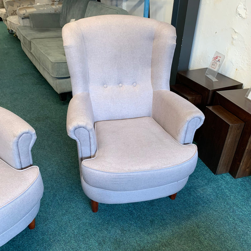 High back armchair