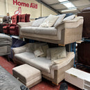 2x 3 seater sofas with footstool