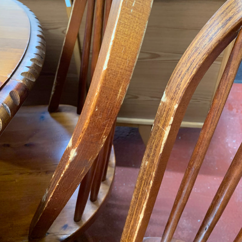Extending table and chairs