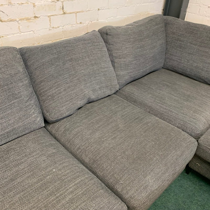 Corner sofa and footstool