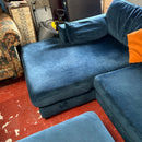 Corner sofa and footstool