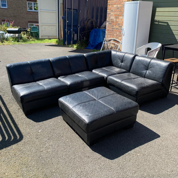 Corner sofa and footstool
