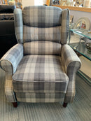Grey Plaid Armchair