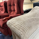 2x 3 seater sofas with footstool