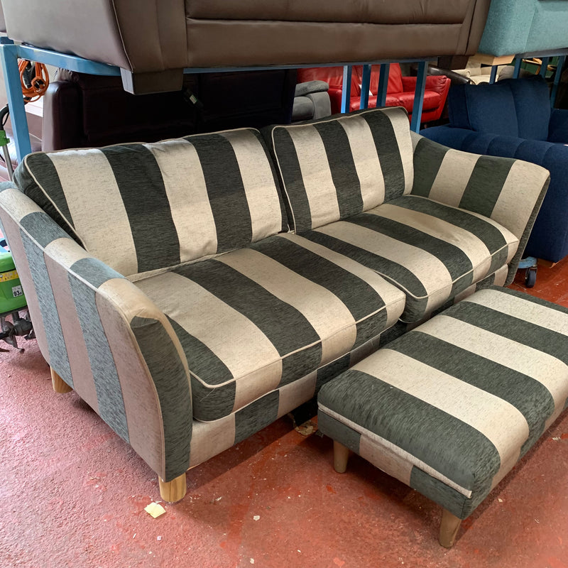 4 seater sofa and footstool