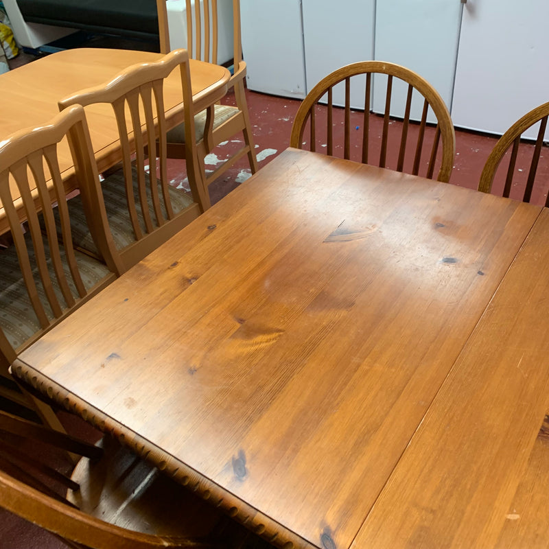 Extending table and chairs