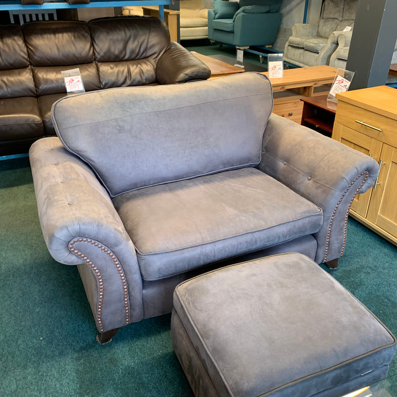 DFS cuddle chair and footstool