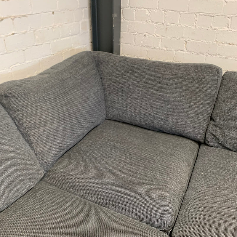 Corner sofa and footstool