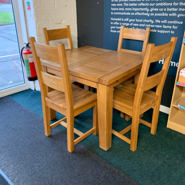 Extending table and chairs