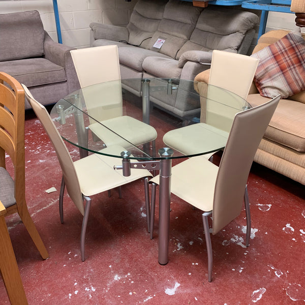 Extending table and chairs