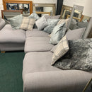 Corner sofa with chair and footstool