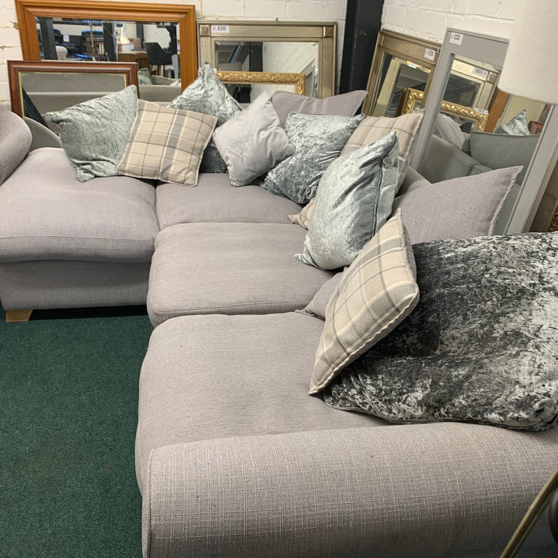 Corner sofa with chair and footstool