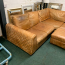Corner sofa and footstool