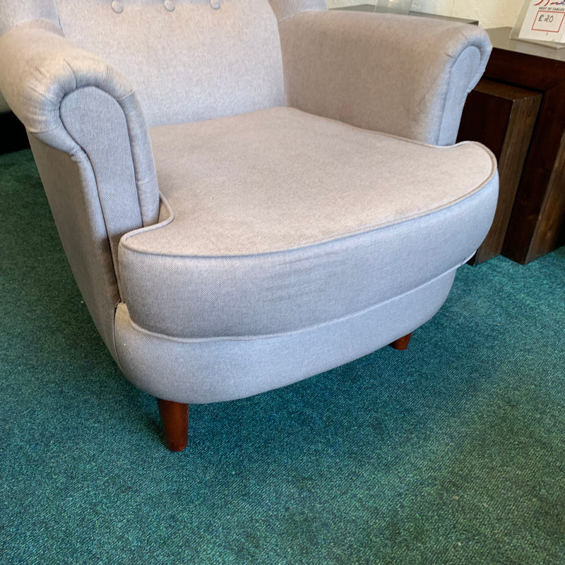 High back armchair