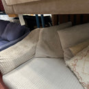 2x 3 seater sofas with footstool