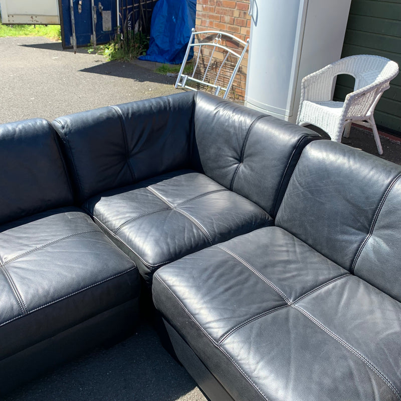 Corner sofa and footstool