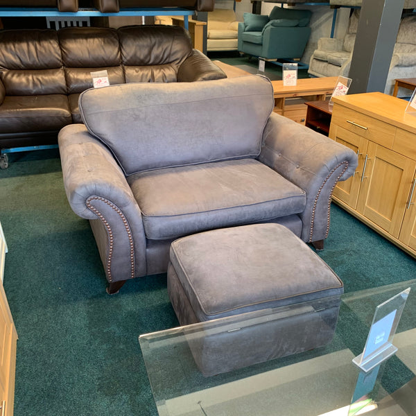 DFS cuddle chair and footstool