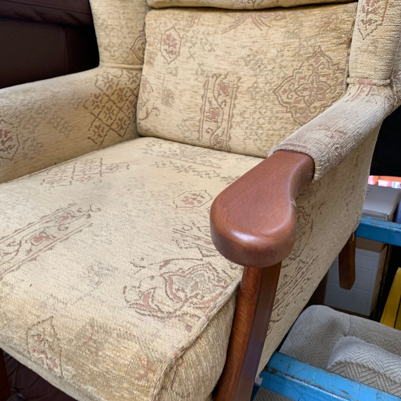 High back armchair