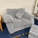 2 seater sofa and cuddle chair with footstool