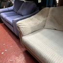 2x 3 seater sofas with footstool