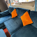 Corner sofa and footstool