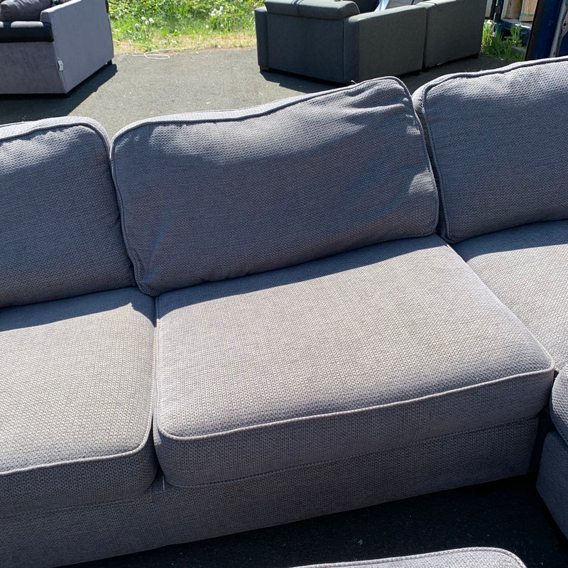Corner sofa and footstool