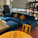 Corner sofa and footstool