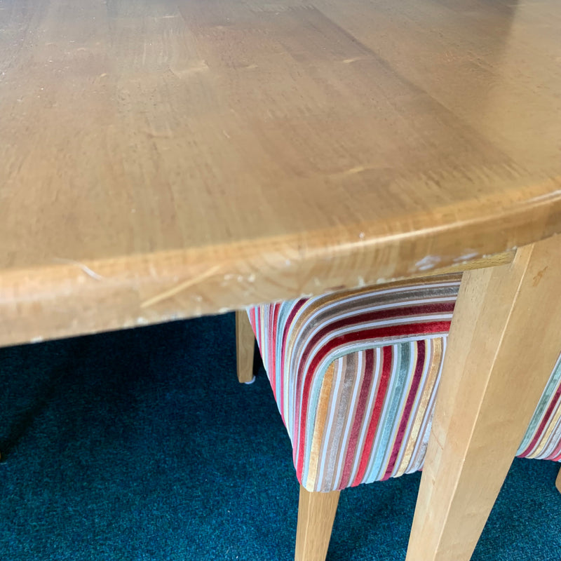 Extending table and chairs