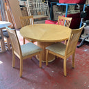 Extending table and chairs
