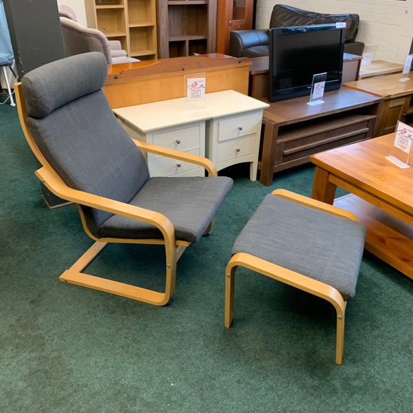 IKEA armchair and footstool
