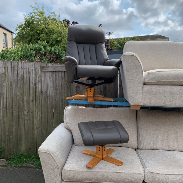Armchair and footstool