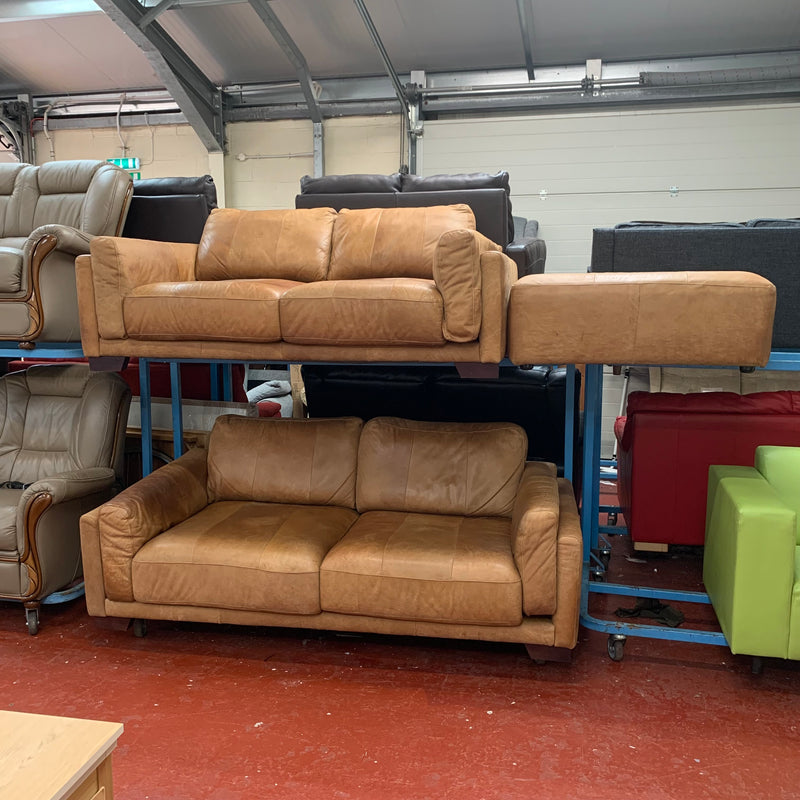 2 and 3 seater sofas with footstool