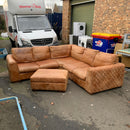 Corner sofa and footstool