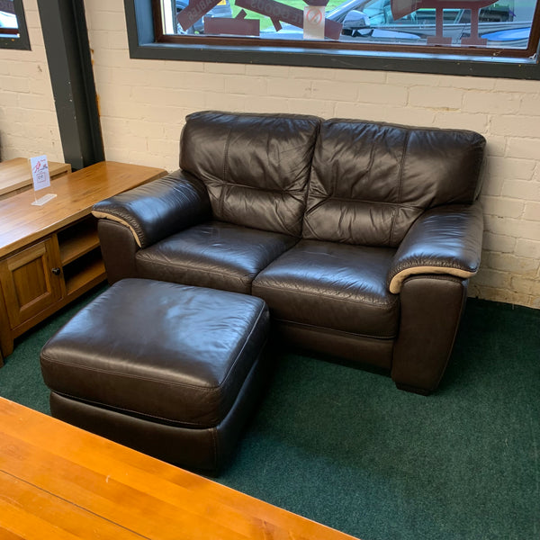 2 seater sofa and footstool