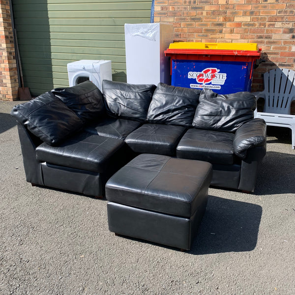 Corner sofa and footstool