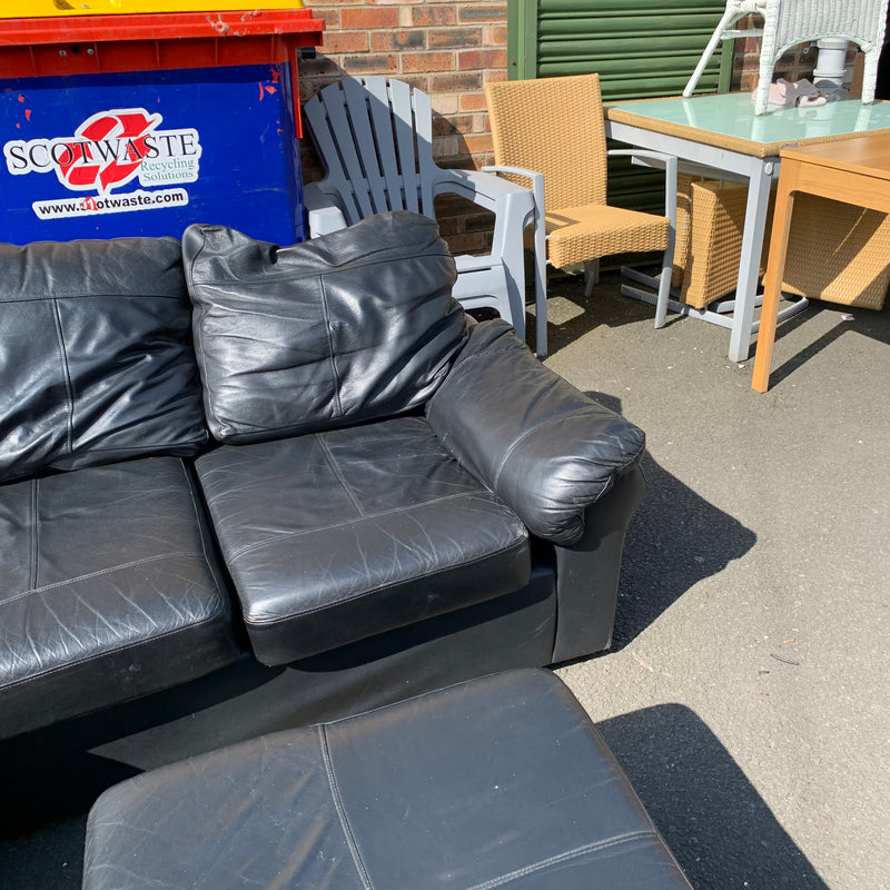 Corner sofa and footstool