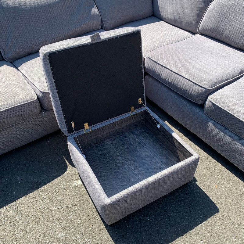 Corner sofa and footstool